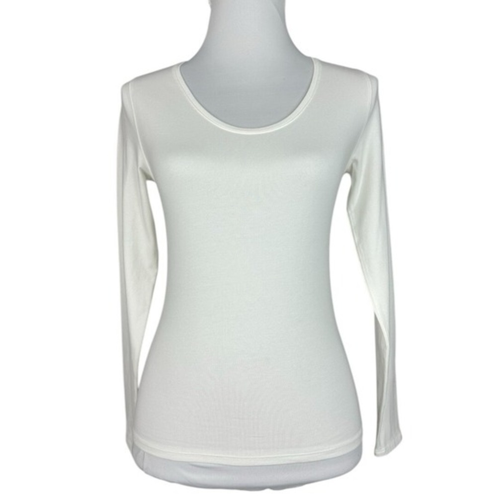 Everlane Womens Supima Ballet Tee White Long Sleeve Scoop Neck XS NEW